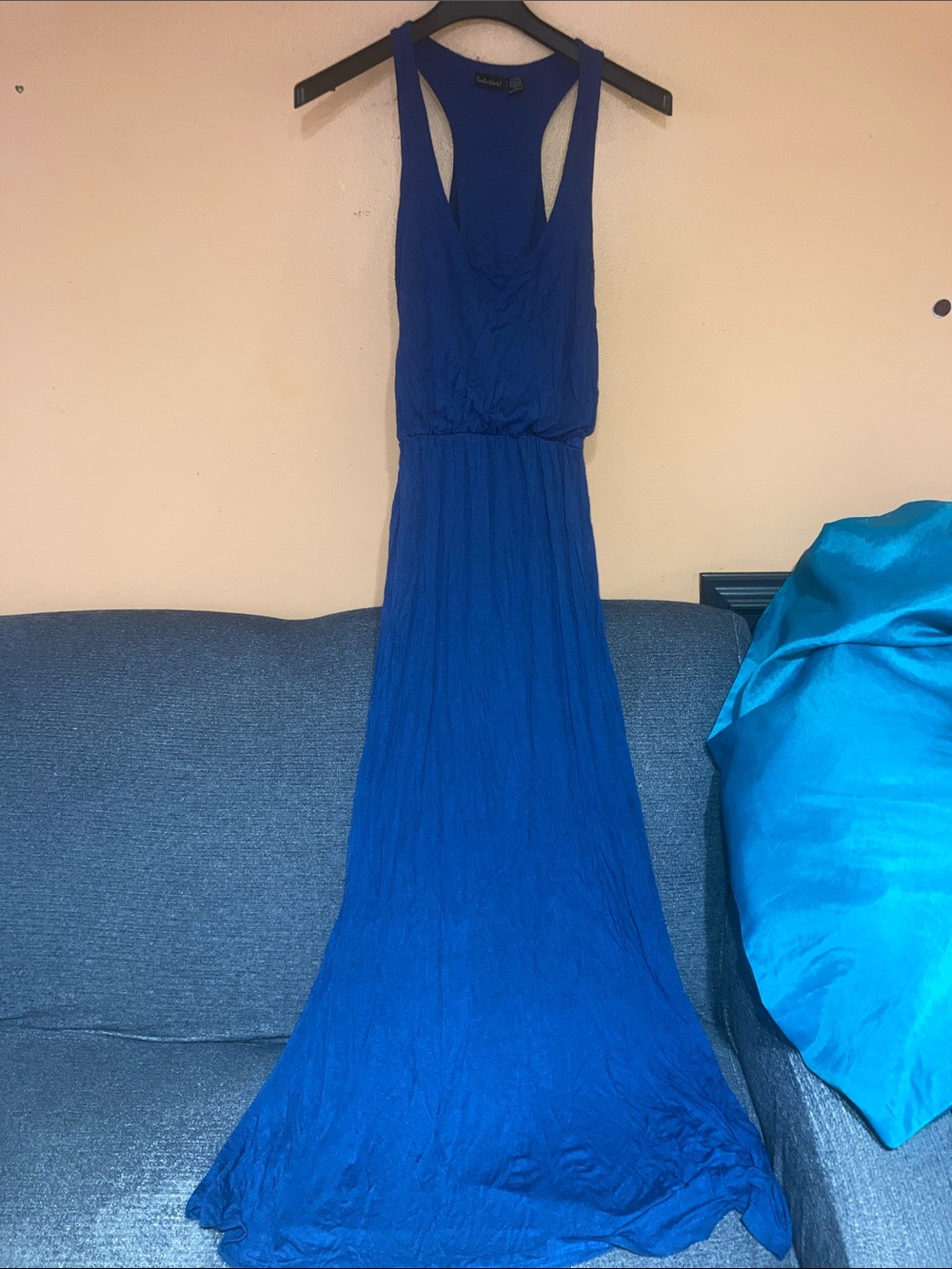 Seduction Royal Blue Racerback Maxi Dress - Classic Sleeveless Silhouette